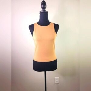 Express Body Contour High Neck Tank Top Tan Camel Sleeveless Bodysuit Style‎ M
